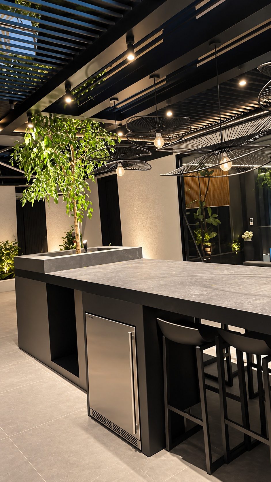 Outdoor bar and pergola