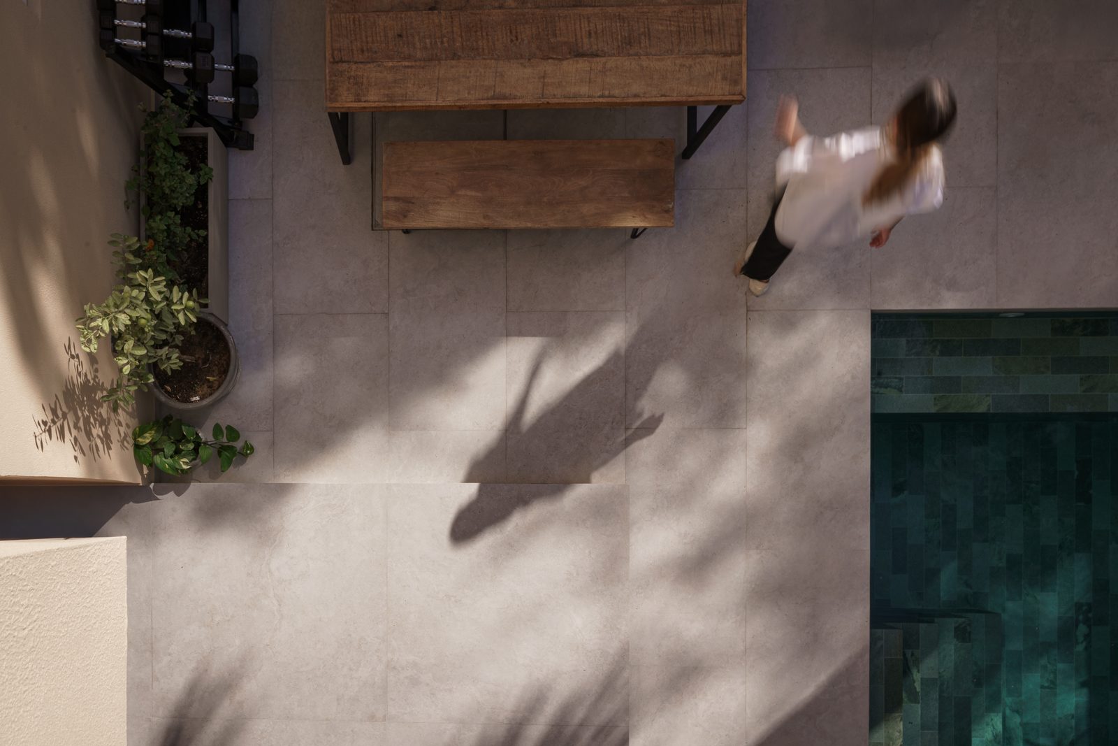 Terrace overlooking the pool